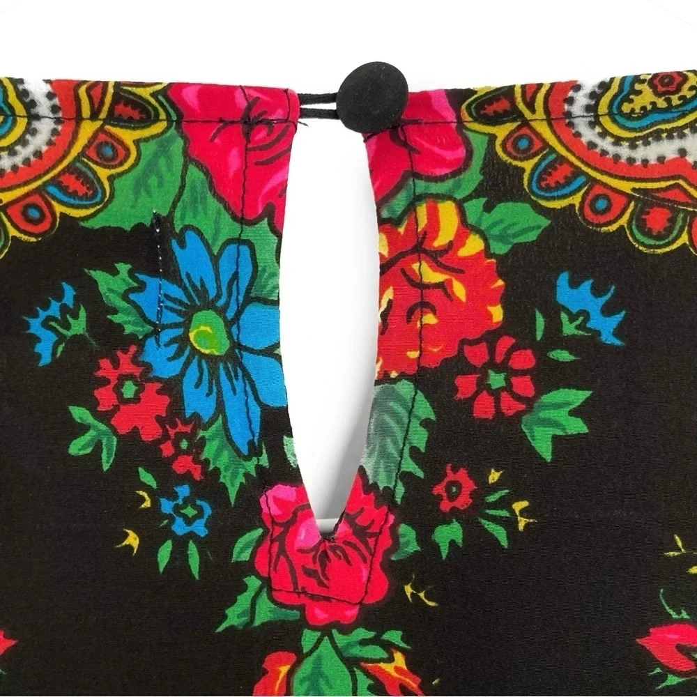 SHAKUHACHI Boho Floral Gypsy Tee Shift Mini Dress - Picture 7 of 7